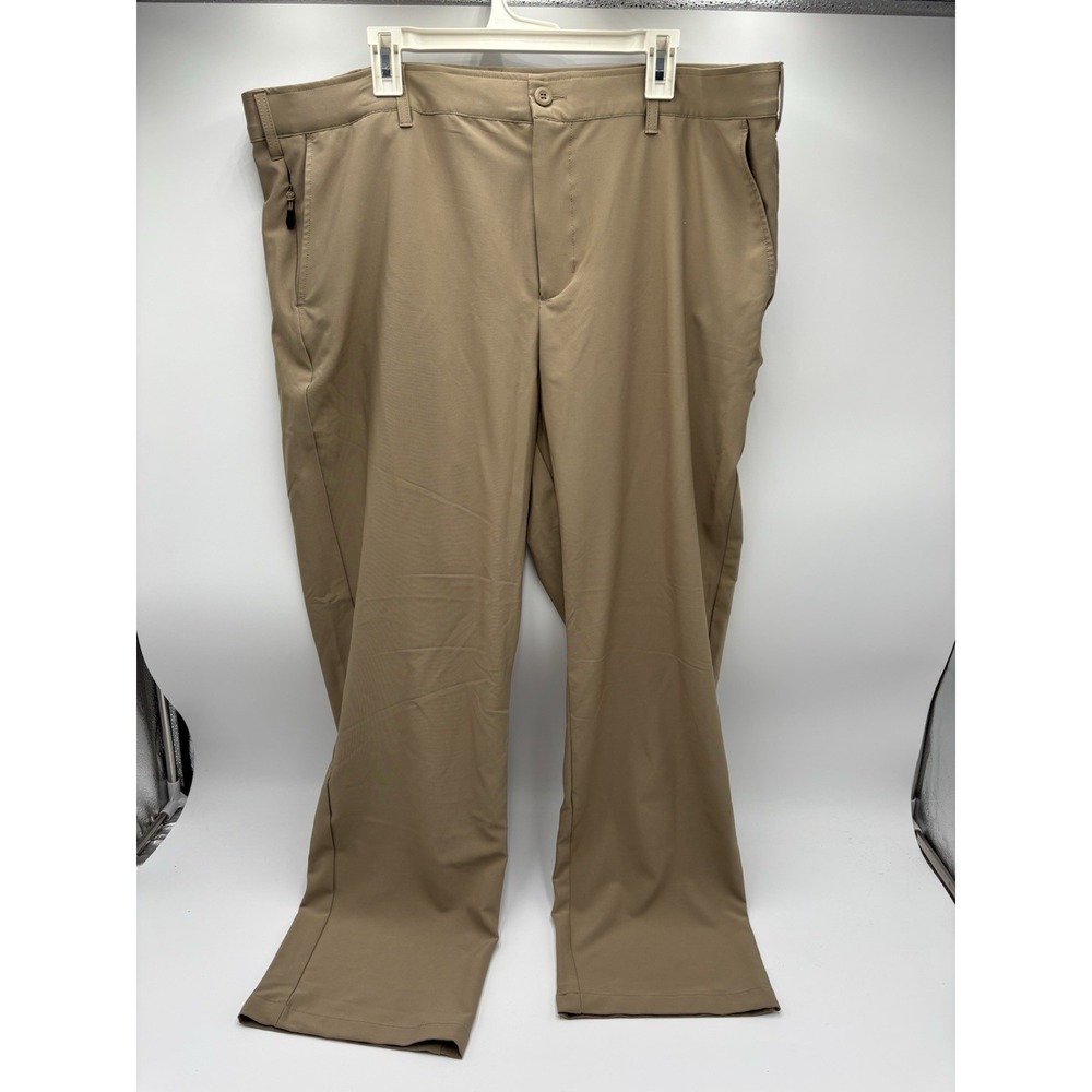Birdie Bound Men's Golf Pants 42x30 Khaki Stretch Big Tall Performance Chino - Picture 3 of 8